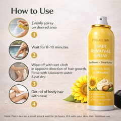 HairOff Smooth Removal Spray – Sunflower & Shea Butter Skin Comfort Formula