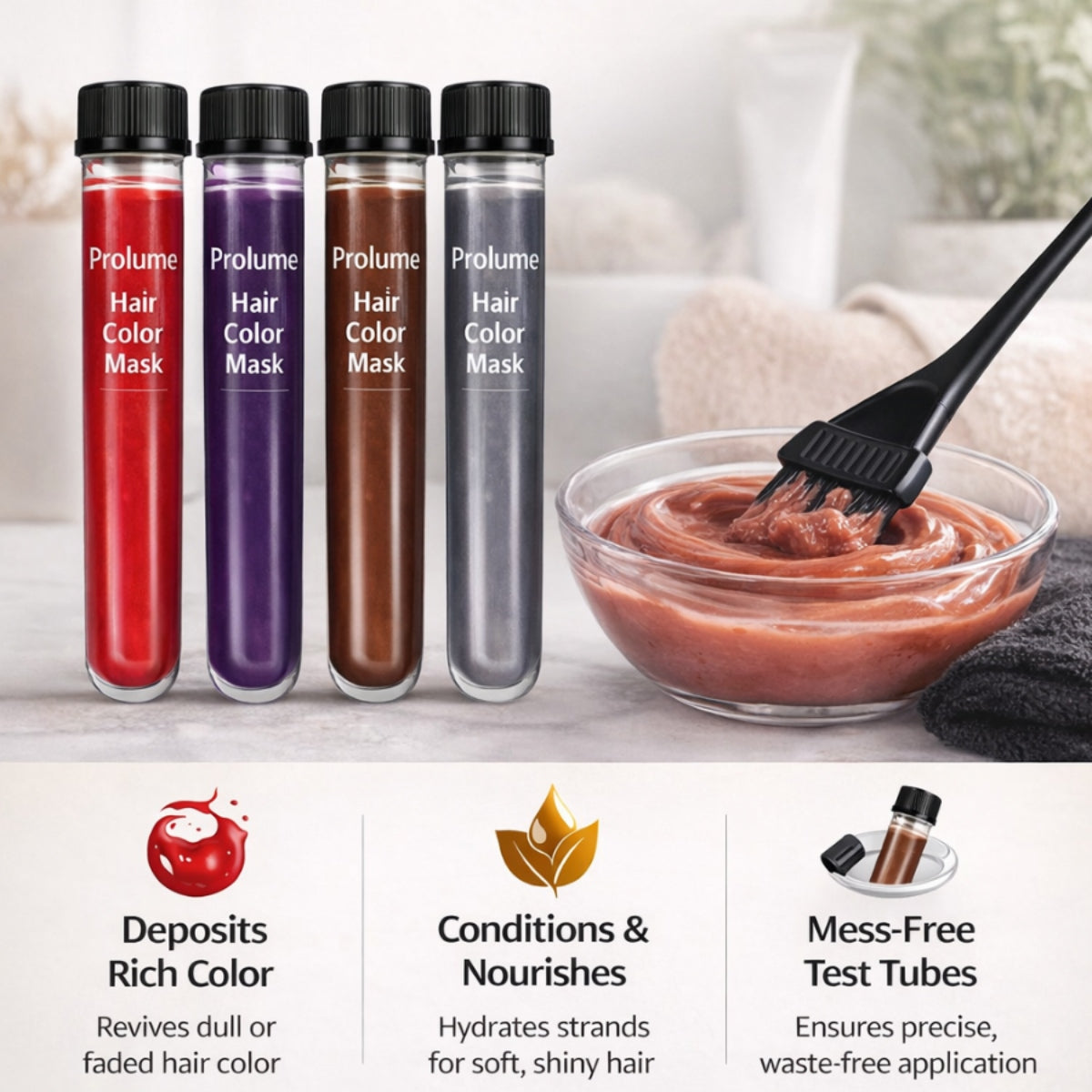 Colorveil Hair Color Mask – Pack of 4 (Test Tube Pack)