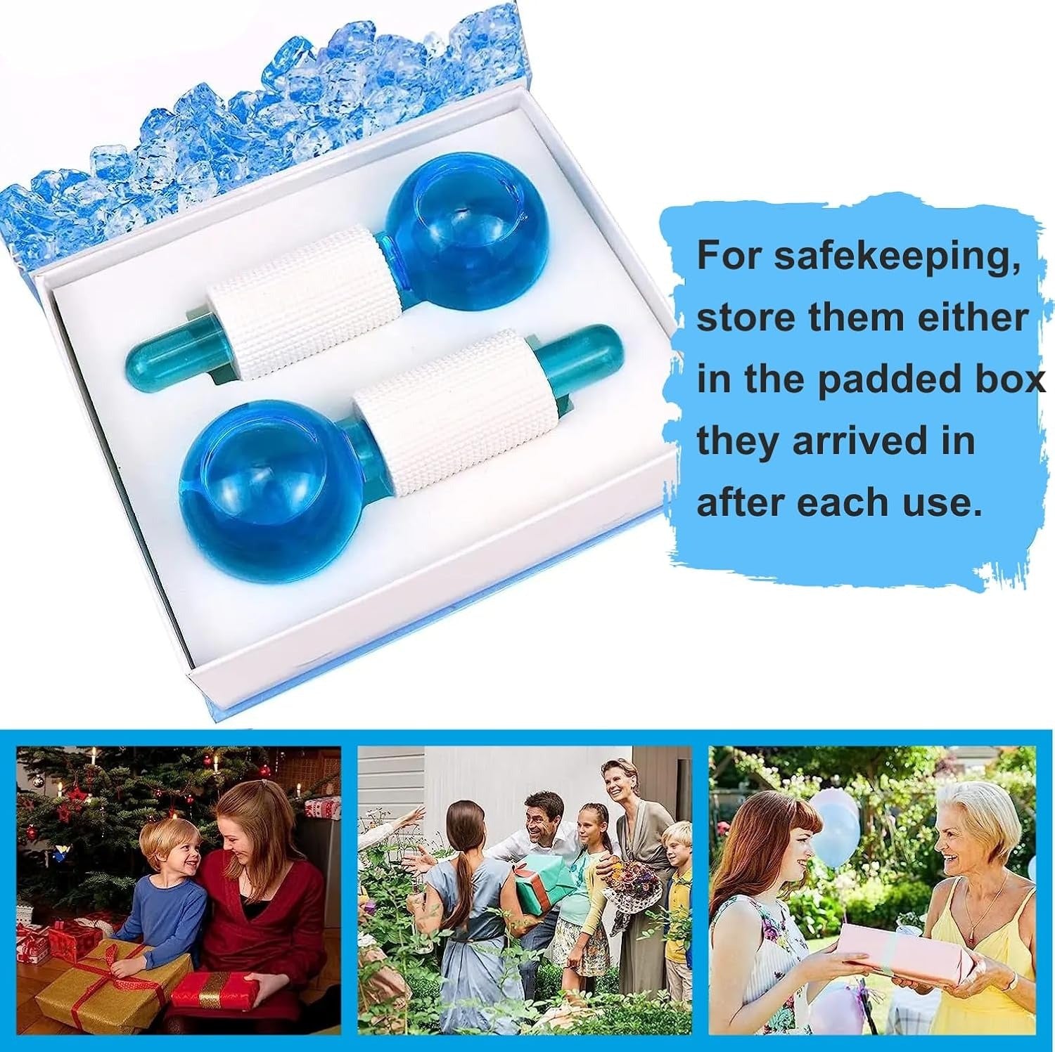 IceGlow Facial Ice Globes – Cooling Cryo Face Massage Tool