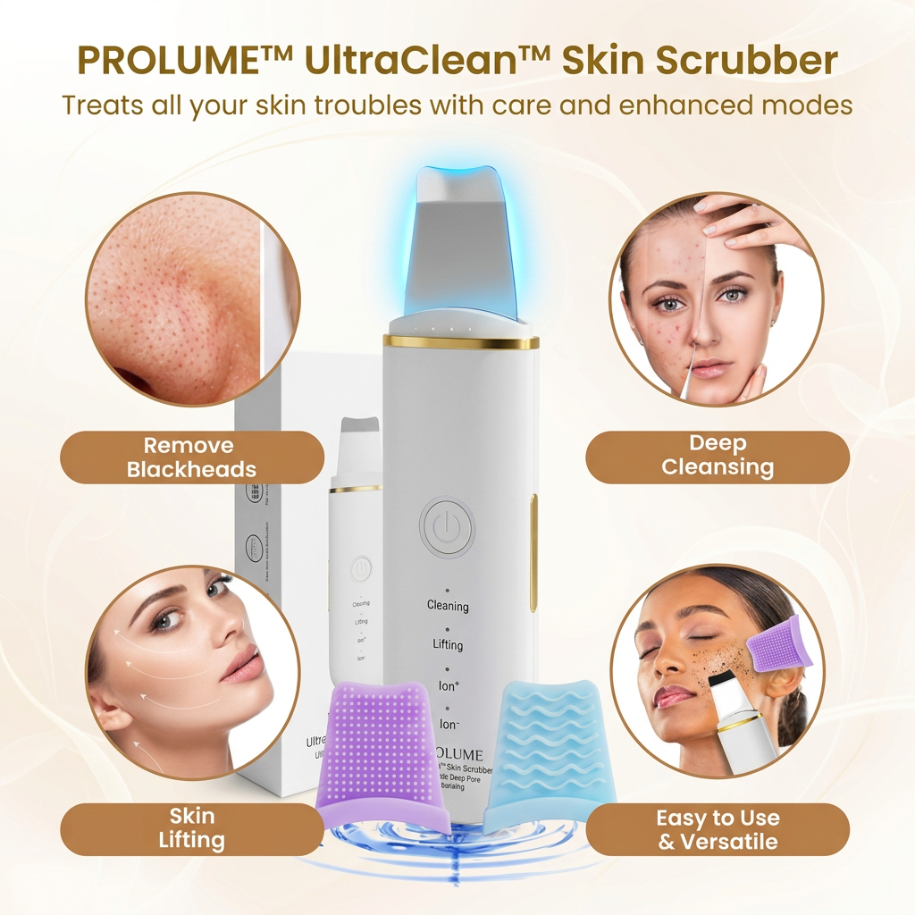 UltraClean Skin Scrubber Spatula Ultrasonic Facial Pore Cleaner | Blackhead Remover & Deep Cleansing Face Tool