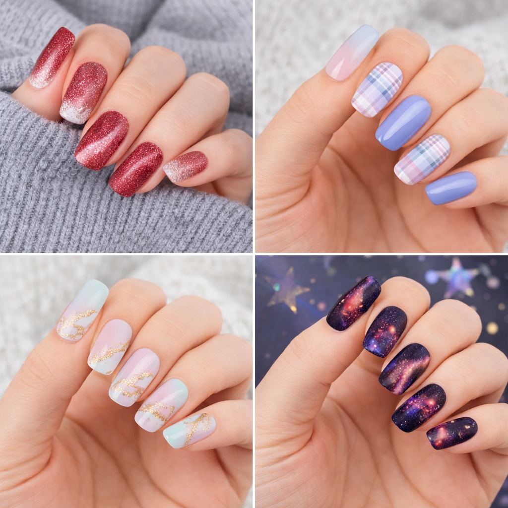 GlossPatch Instant UV Nail Stickers + UV/LED lamp (Pack of 4)