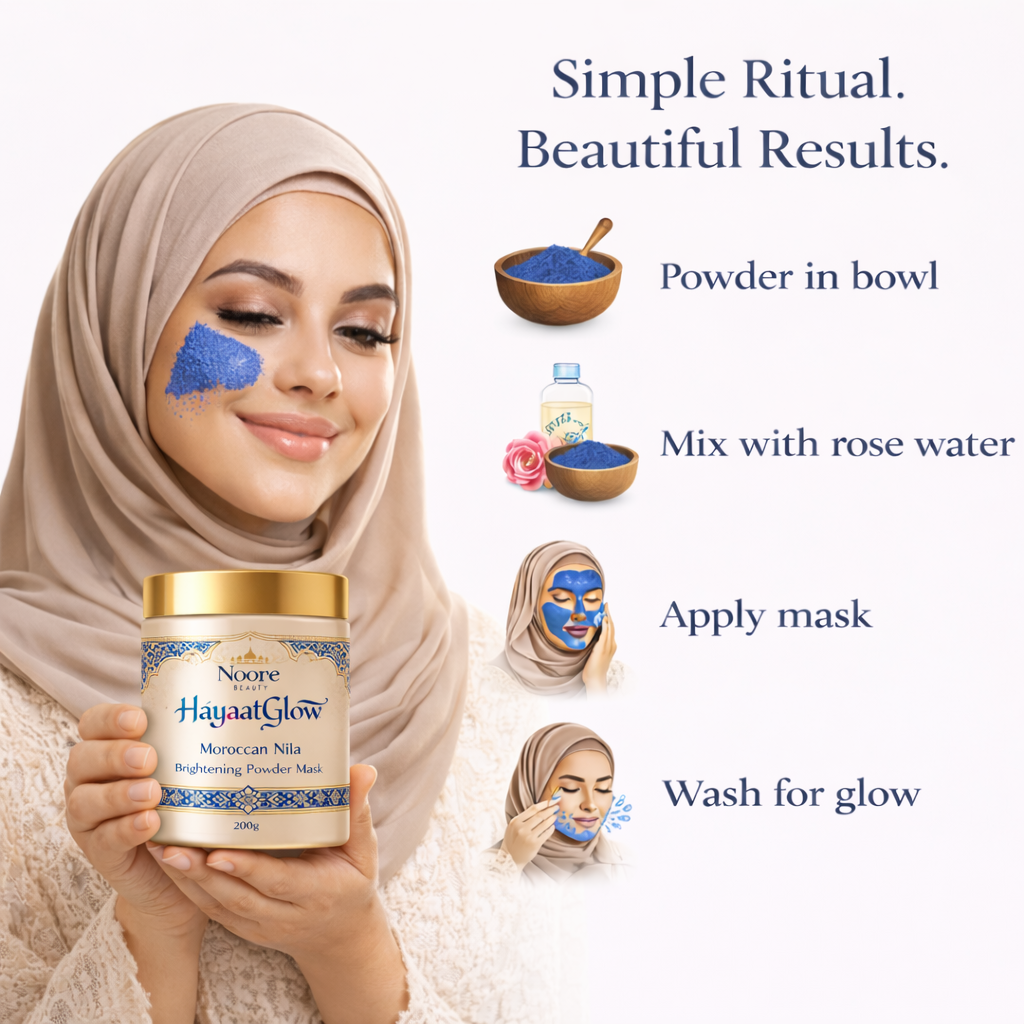 Noor HayaatGlow Moroccan Nila Brightening Powder Mask- Pack of 3