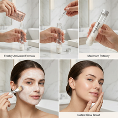 Skin Lab Test Tube Facial Mask Kit  Activated Powder + Liquid Treatment System  Lab Test Tube Packaging | 1 Test Tube + 5 Powder Sachets + 5 Liquid Ampoules