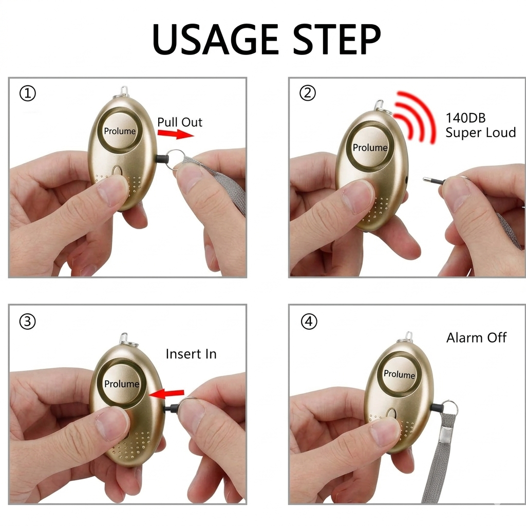SafeAlert Personal Safety Alarm Keychain