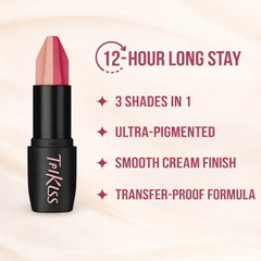 TriKiss 3-in-1 Multi Shade Lipstick – Caramel Rose