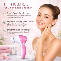 GlowSculpt 5-in-1 Electric Facial Massager & Exfoliator