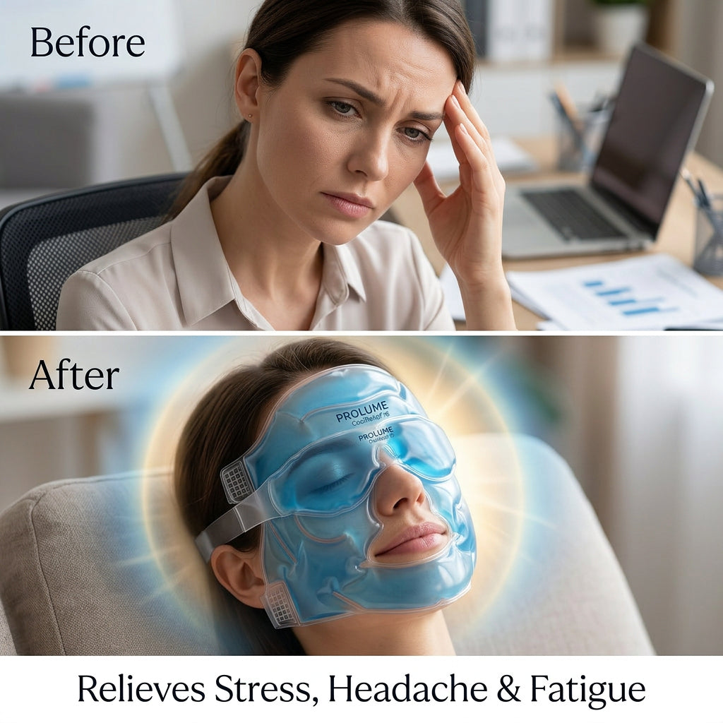 CoolRelief Cooling Gel Face Mask  Full Face Therapy Mask | Hot & Cold Compress | Skin Soothing & Stress Relief System