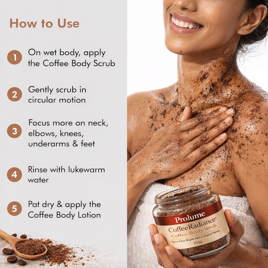 CoffeeRadiance Face & Body Scrub Powder for Tan Removal & Soft-Smooth Skin