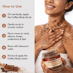 CoffeeRadiance Face & Body Scrub Powder for Tan Removal & Soft-Smooth Skin