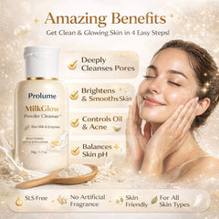 MilkGlow Powder Cleanser (Rice Milk + Enzymes) – Brightening Gentle Exfoliating Face Wash