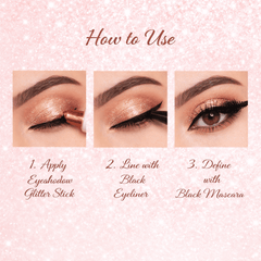 StarGlam Eyeshadow Glitter Stick with Black Eyeliner & Black Mascara