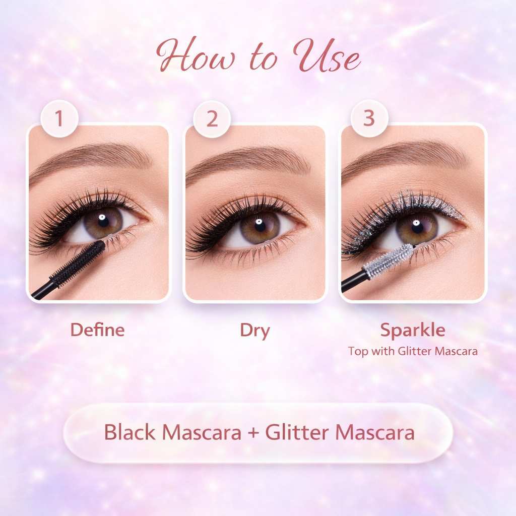 SparkLuxe  Multi-Dimensional Glitter Mascara with Black Mascara | Pack of 4