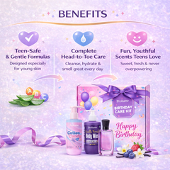 Teen Glow Birthday Personal Care Kit  Body Lotion + Body Wash + Perfume for Teens