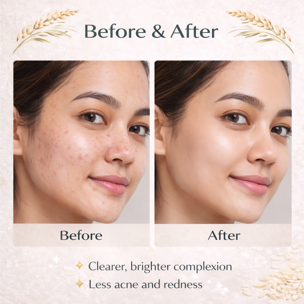 RiceGlow Face Mask Kit- Powder Mask + Activating Mist + Bowl + Brush