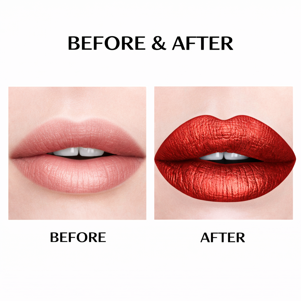 Red Reverie Metallic Liquid Lip Color – Crimson Red