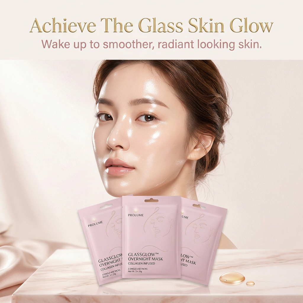 GlassGlow Collagen Overnight Mask (Pack of 3)