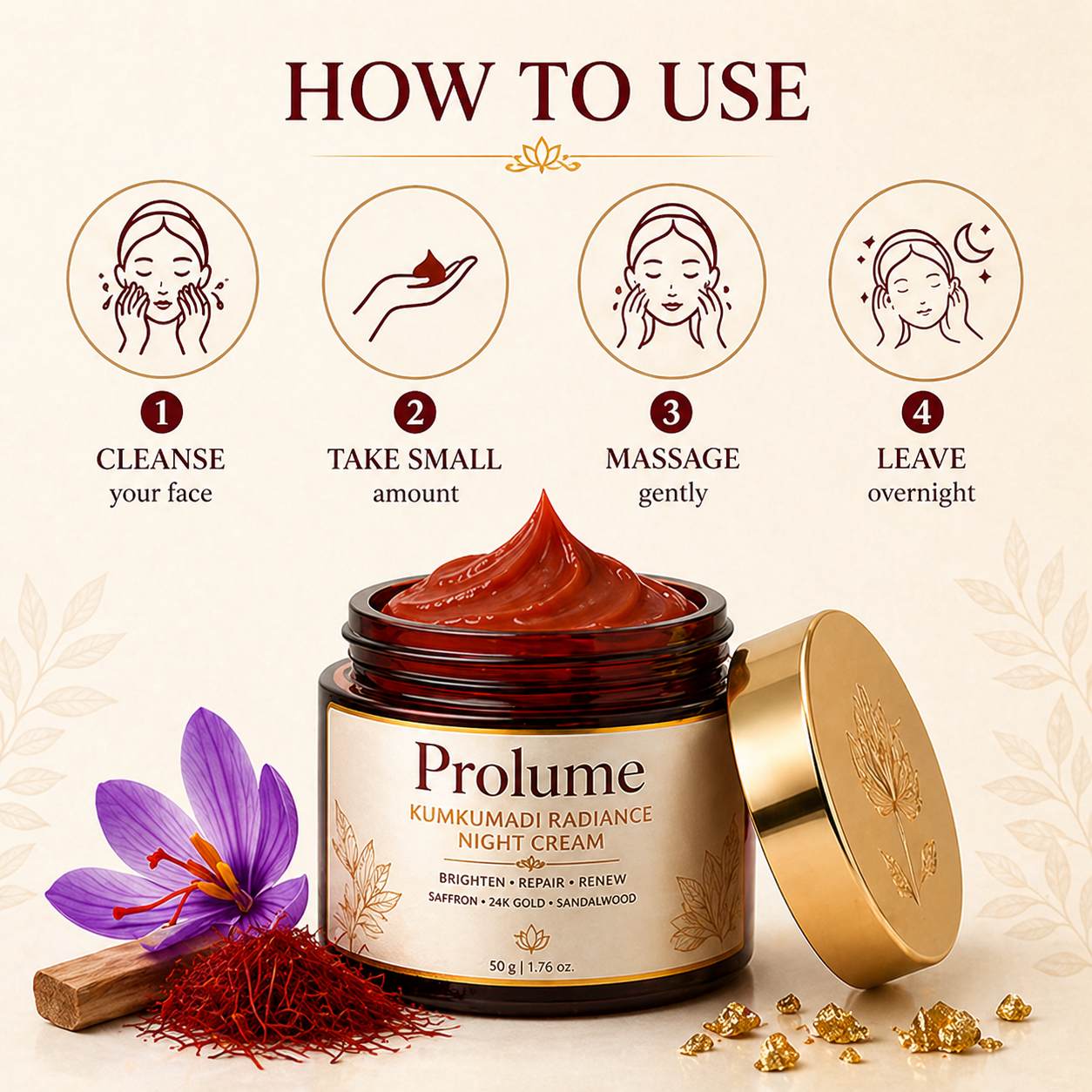 Kumkumadi Radiance Night Cream- 100 g