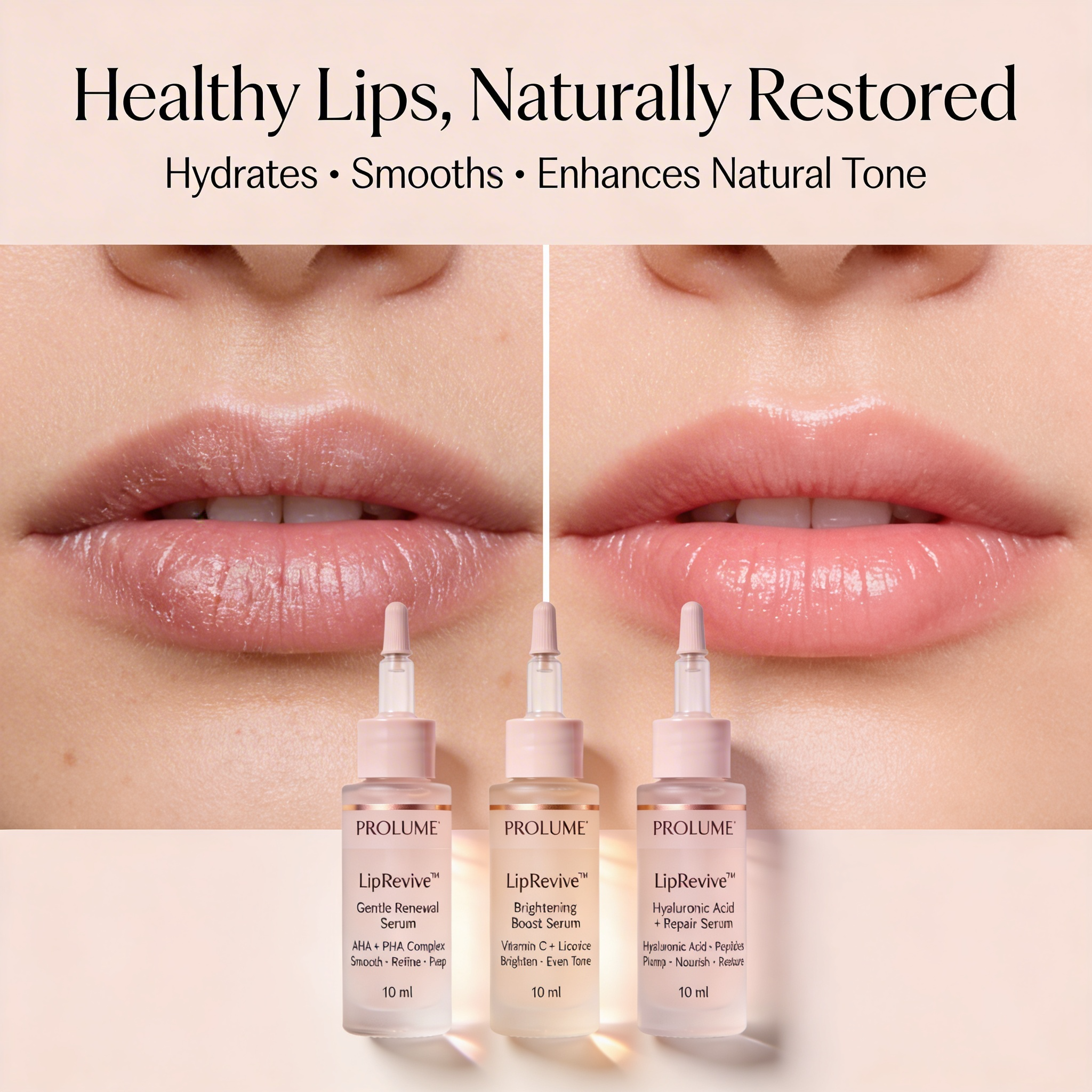 LipRevive Brightening Serum Trio Pack of 3 | Precision Injection-Type Bottles