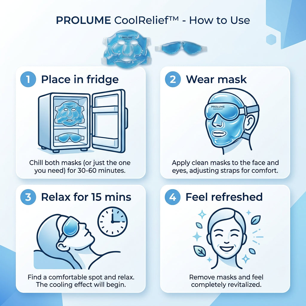 CoolRelief Cooling Gel Face Mask  Full Face Therapy Mask | Hot & Cold Compress | Skin Soothing & Stress Relief System