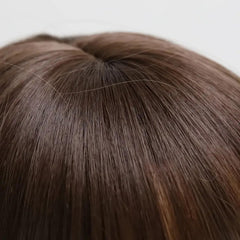 SilkCrown Human Hair Wig– Natural Brown 24 Inch Full Head Wig for Women