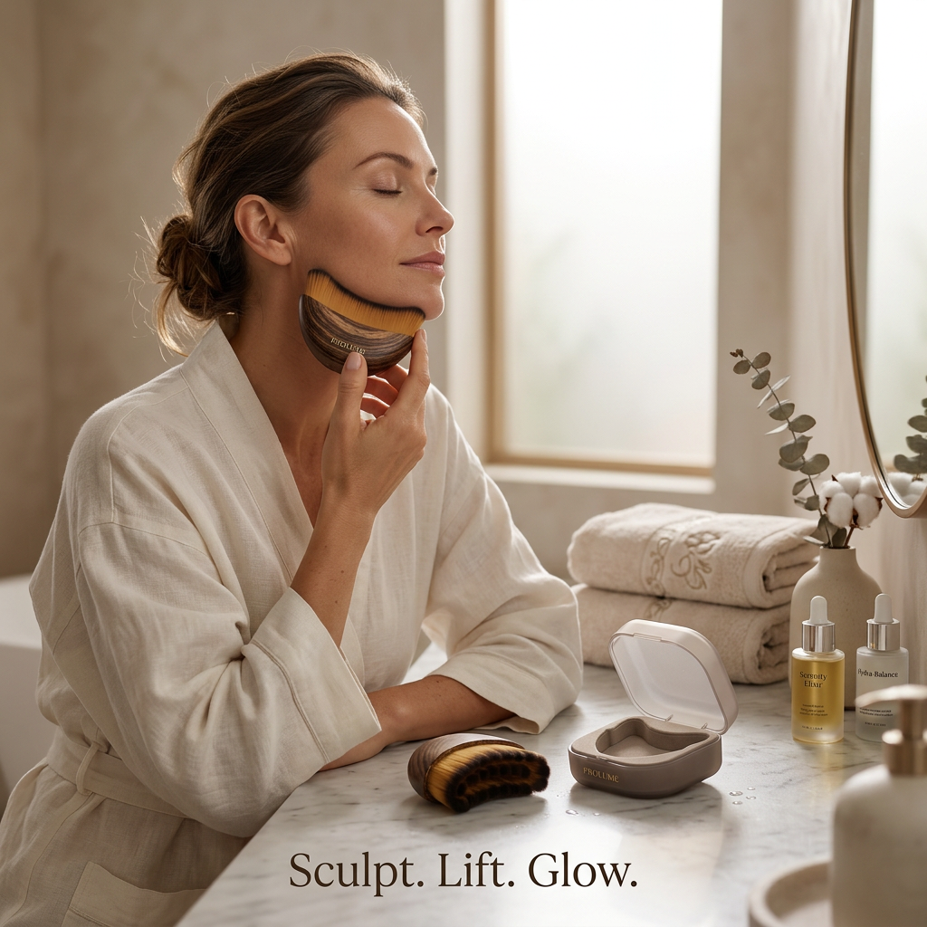 SculptFlow Lymphatic Contour Face Brush (Set of 2)  Facial Sculpting & Lymphatic Drainage Brush | Jawline, Chin & Neck Massage Tool
