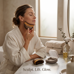 SculptFlow Lymphatic Contour Face Brush (Set of 2)  Facial Sculpting & Lymphatic Drainage Brush | Jawline, Chin & Neck Massage Tool