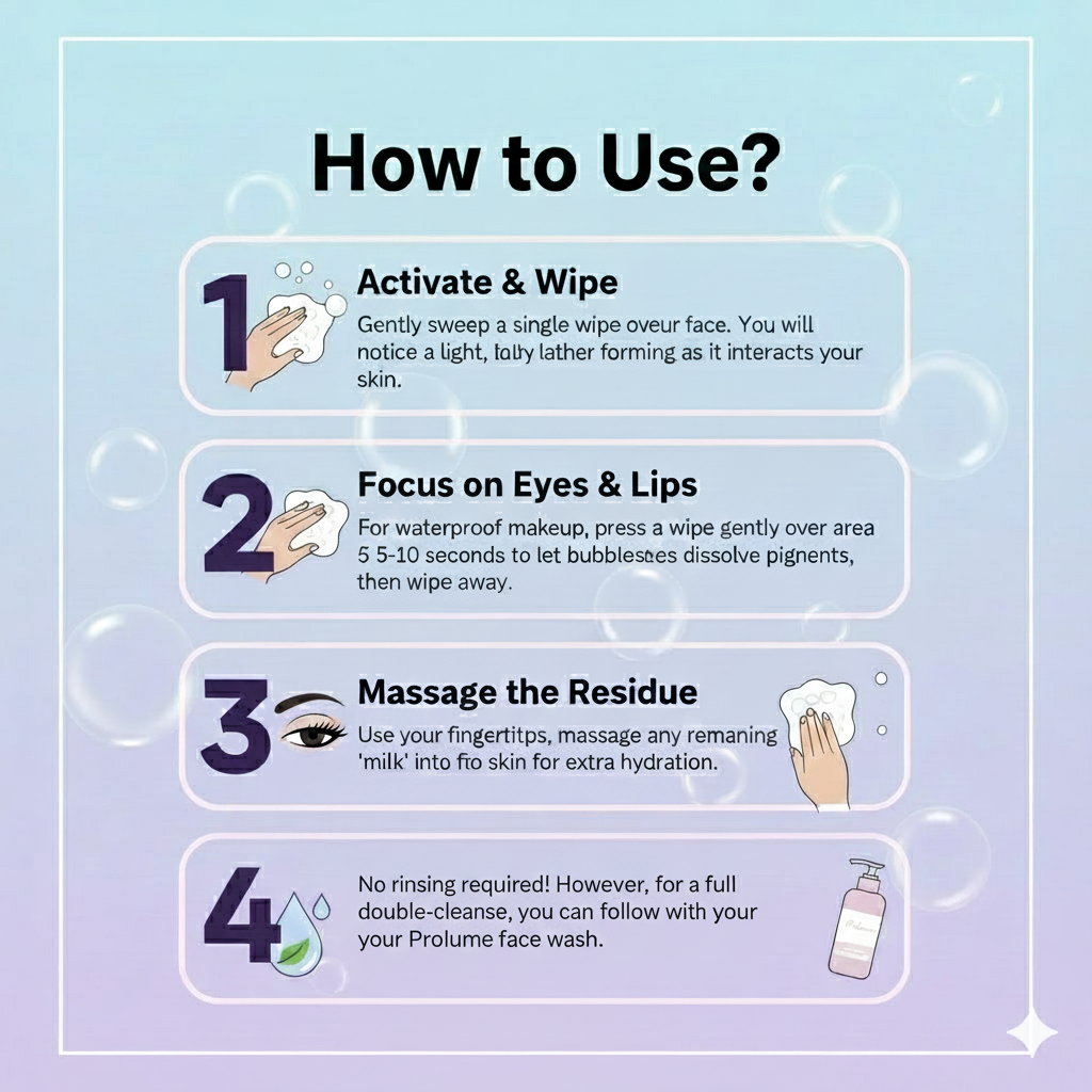 BubbleClean Makeup Remover & Cleansing Wipes