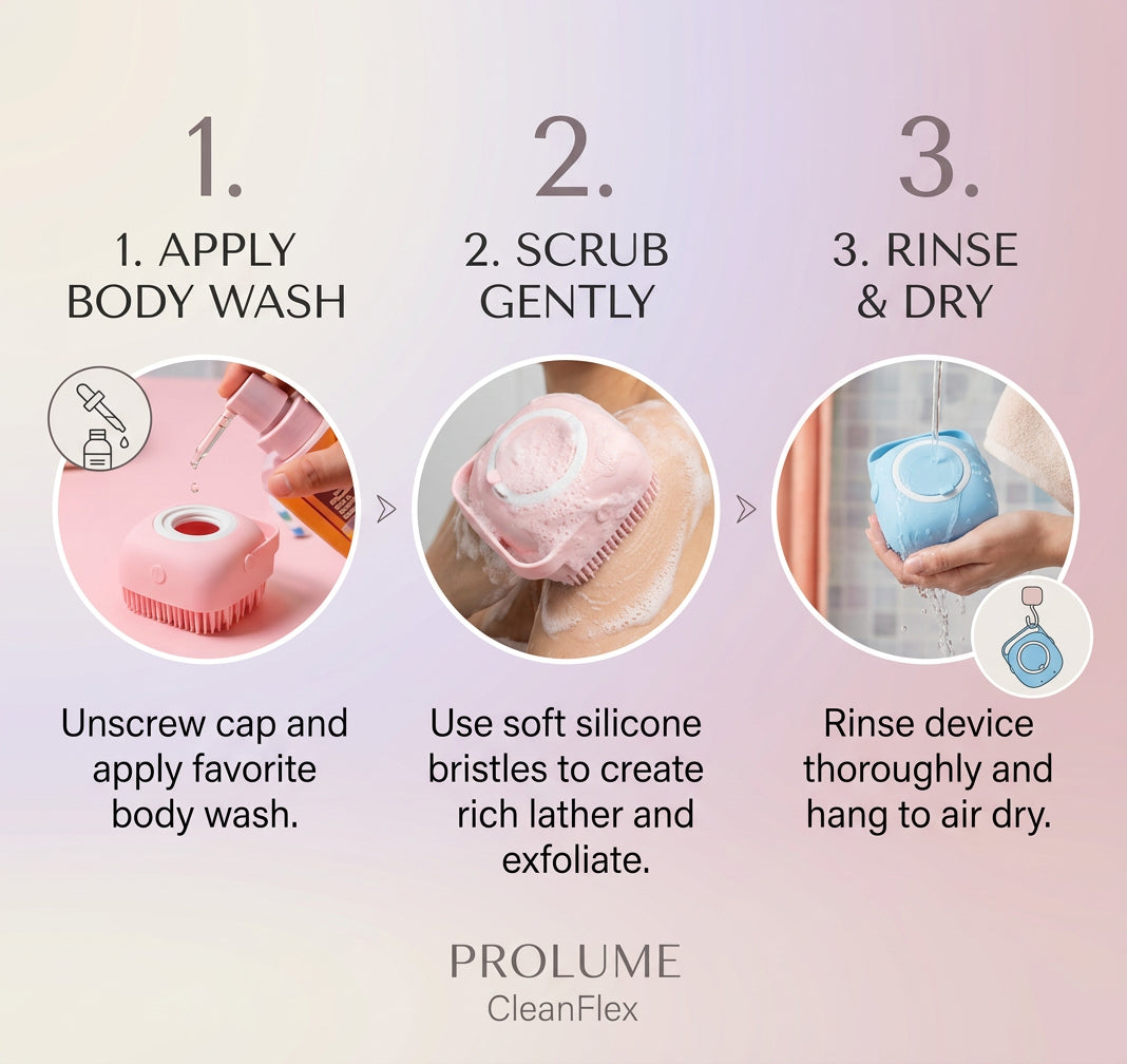 CleanFlex Silicone Body Scrubber (Pack of 3)  Hygienic Body Brush | Deep Clean | Gentle Exfoliation