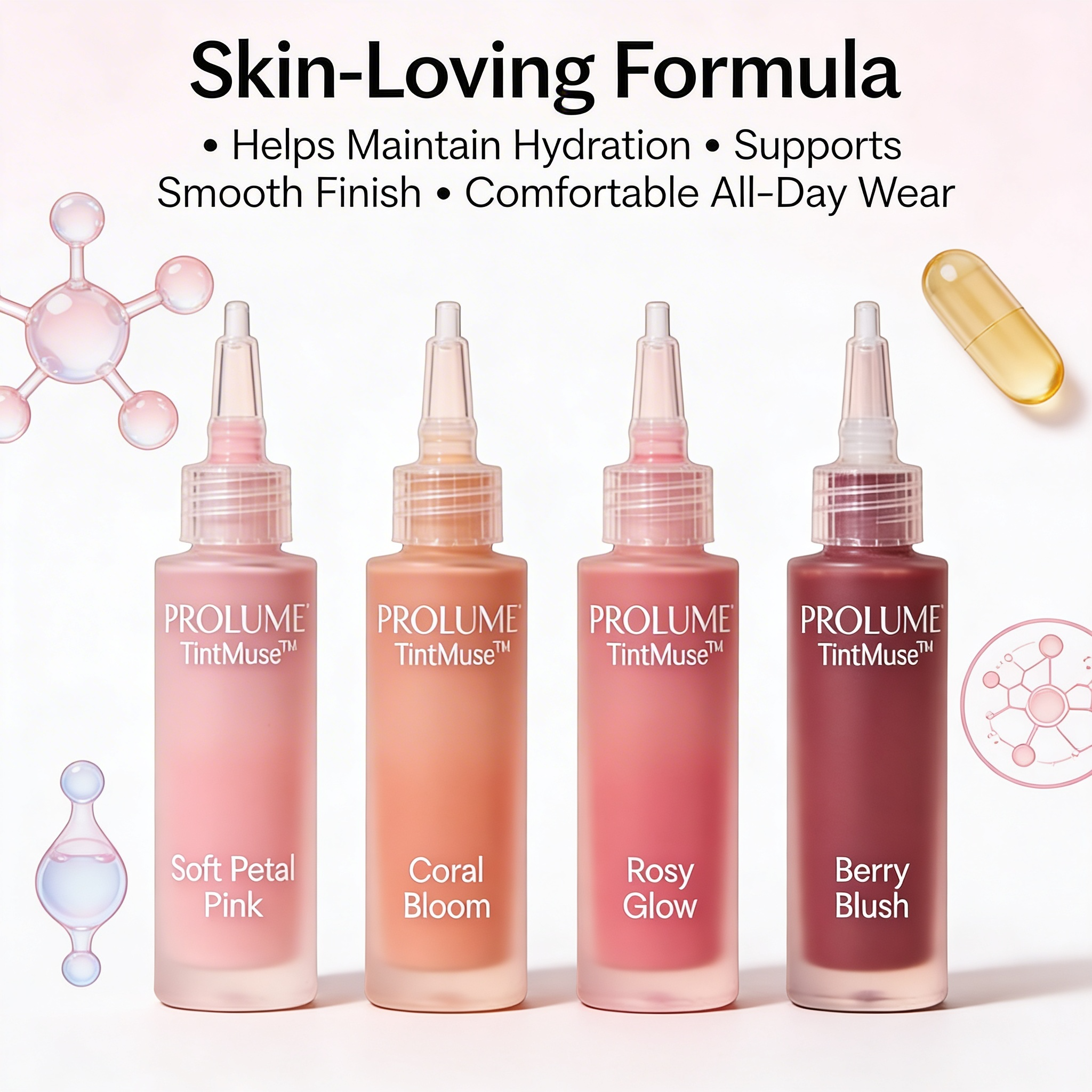 TintMuse Liquid Blush Tint Set  Set of 4 | Precision Injection-Type Bottles
