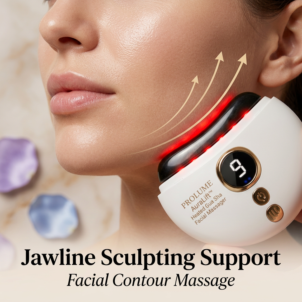 AuraLift Heated Gua Sha Facial Massager Vibration, Heat & Red Light Therapy | Sculpting & Anti-Aging Face Tool