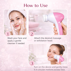 GlowSculpt 5-in-1 Electric Facial Massager & Exfoliator