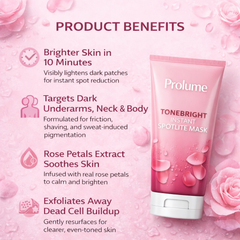 ToneBright Instant Spotlite Mask with Rose Petals Extract (For Dark Underarms, Neck & Full Body)