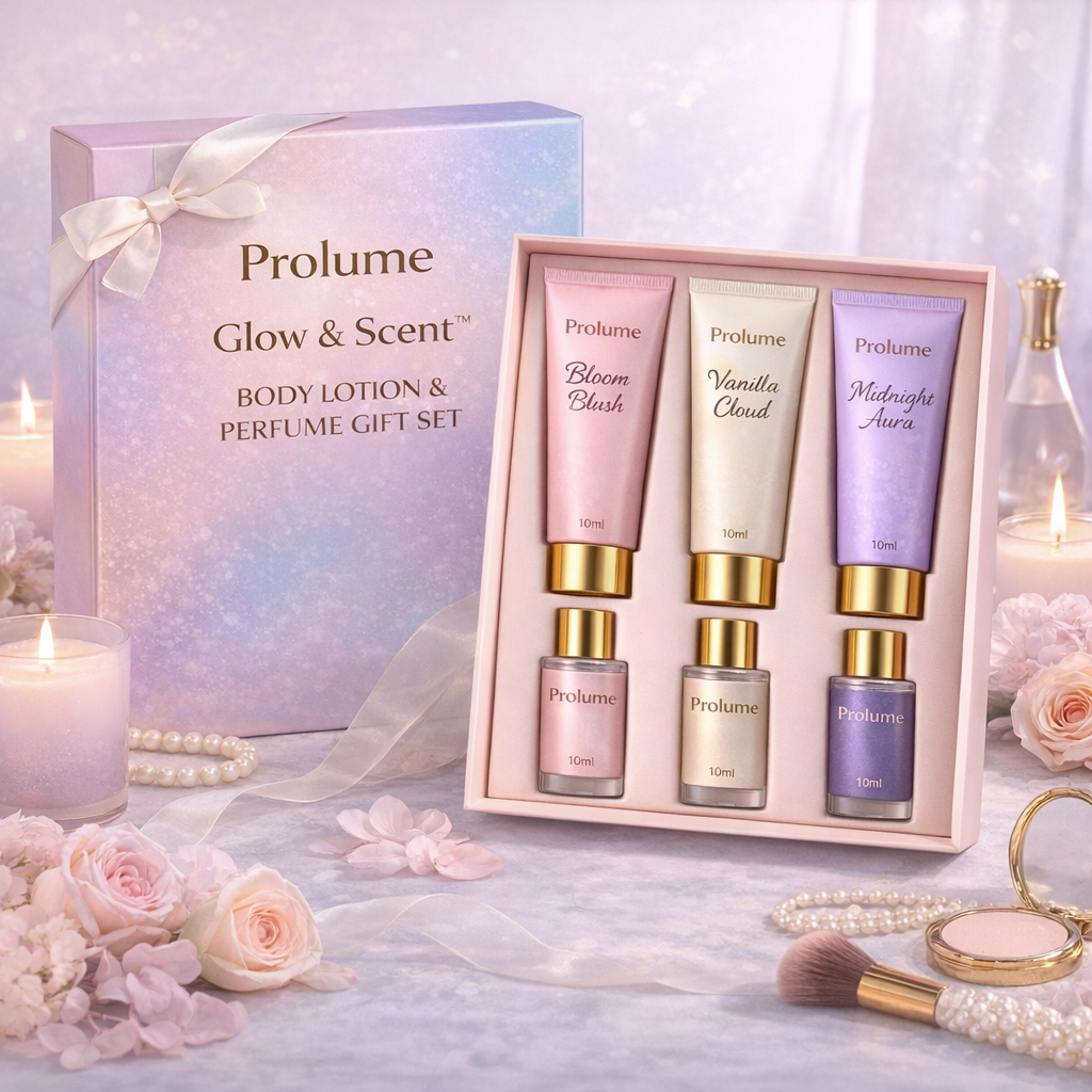 Prolume Glow & Scent™ Body Lotions + Perfumes Gift Set