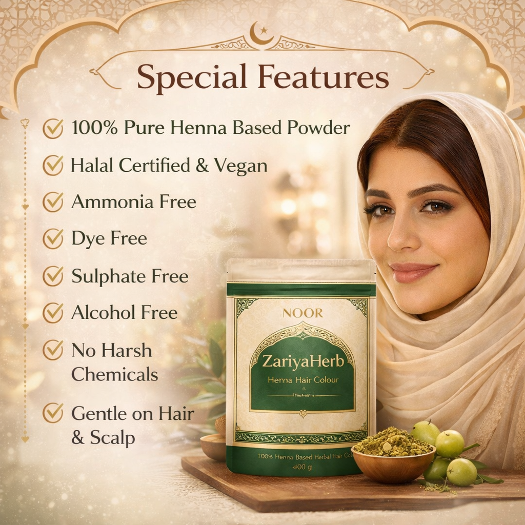 Noor ZariyaHerb Henna Hair Color Powder - Dark Brown | 350g Premium Pouch