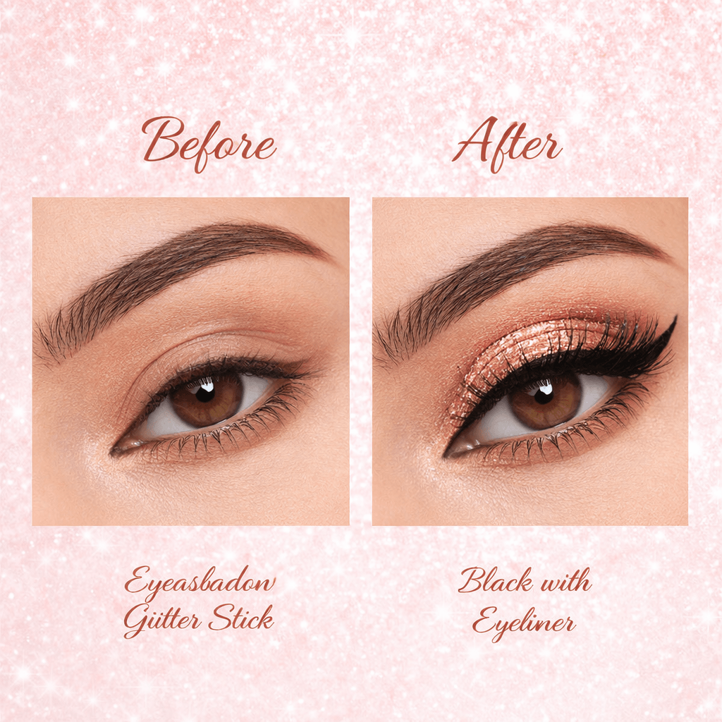 StarGlam Eyeshadow Glitter Stick with Black Eyeliner & Black Mascara