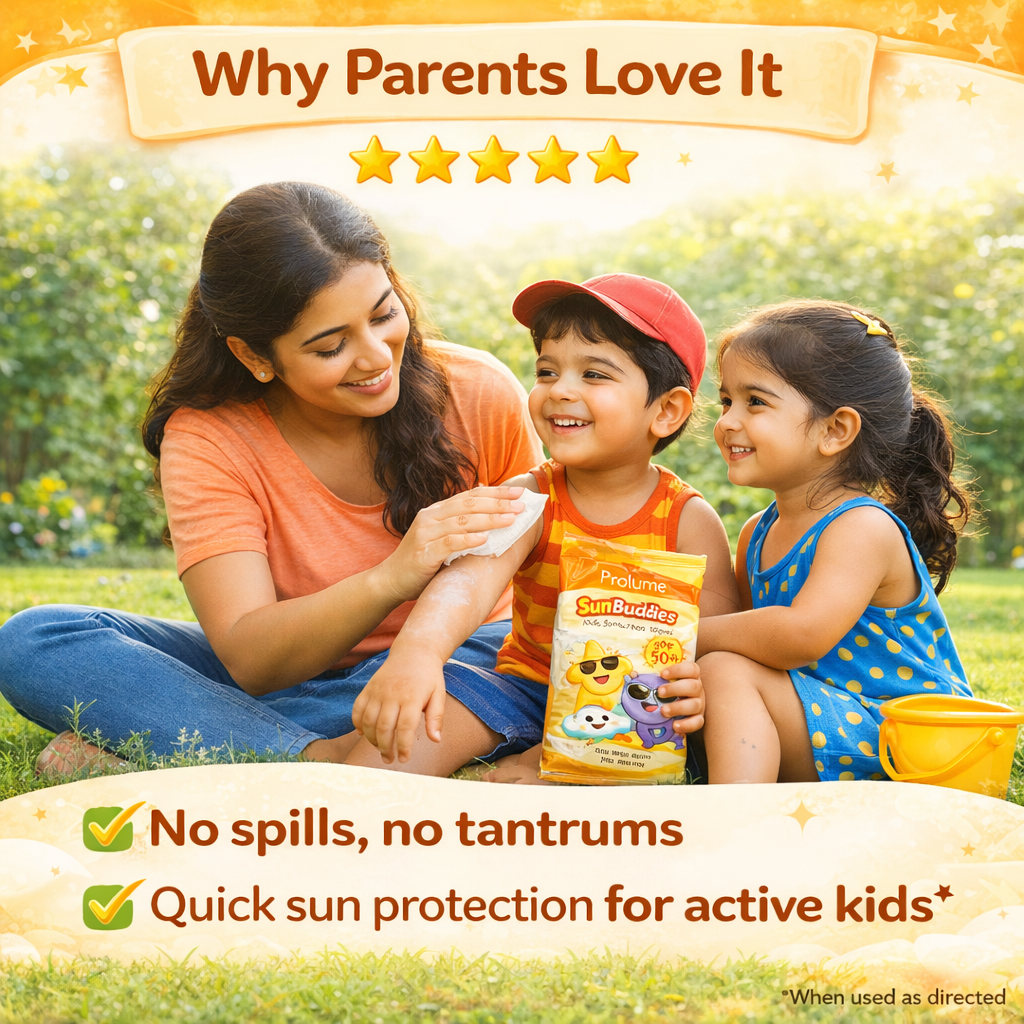SunBuddies - Kids Sunscreen Wipes SPF 50++ - Pack of 6 (8 wipes each)