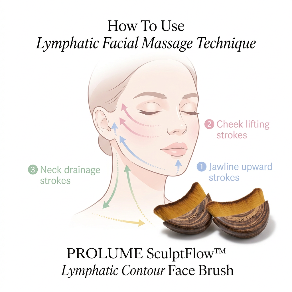 SculptFlow Lymphatic Contour Face Brush (Set of 2)  Facial Sculpting & Lymphatic Drainage Brush | Jawline, Chin & Neck Massage Tool