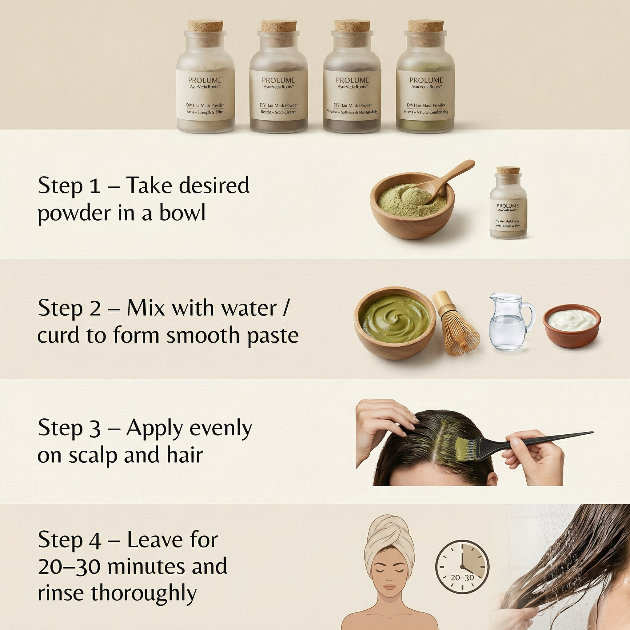 AyurVeda Roots DIY Hair Mask Powder Kit (Amla, Reetha, Shikakai & Henna – Pack of 4)