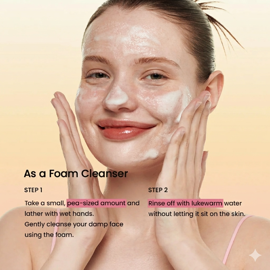 GlowPrep Mask-to-Foam Cleanser  100 ml | Matte soft-touch squeeze tube | Flip cap (travel friendly)
