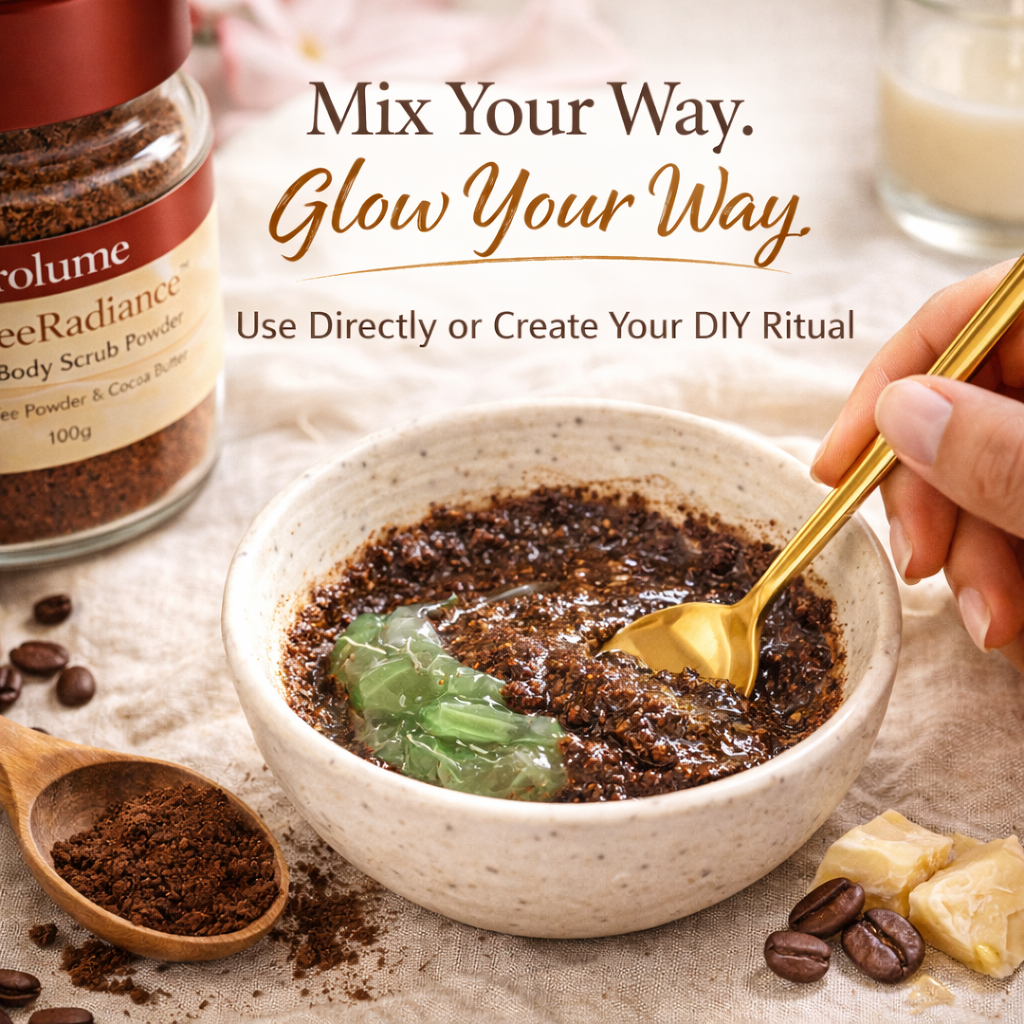 CoffeeRadiance Face & Body Scrub Powder for Tan Removal & Soft-Smooth Skin