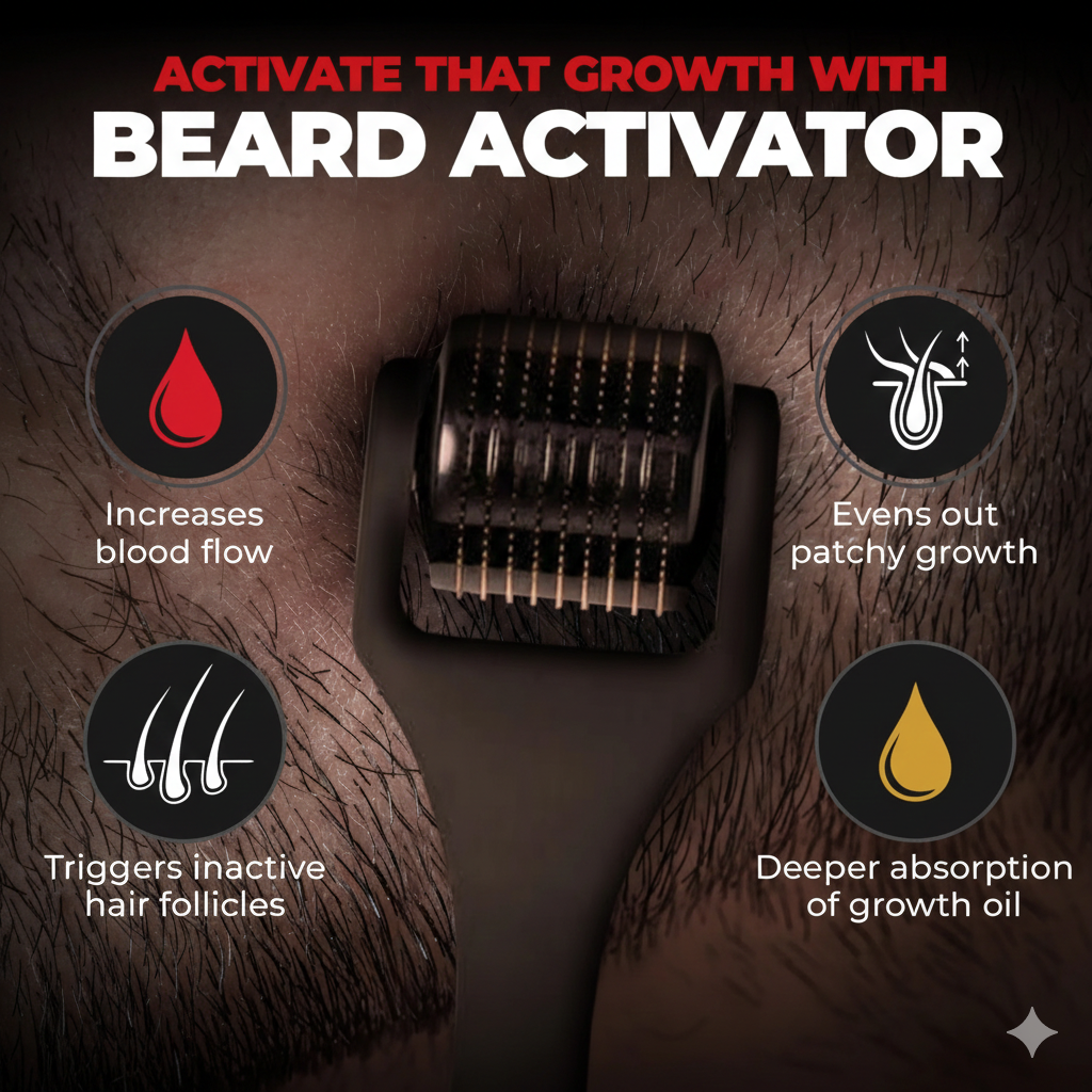 AlphaBeard  Beard Growth Pro Kit for Men-Pack of 4pcs