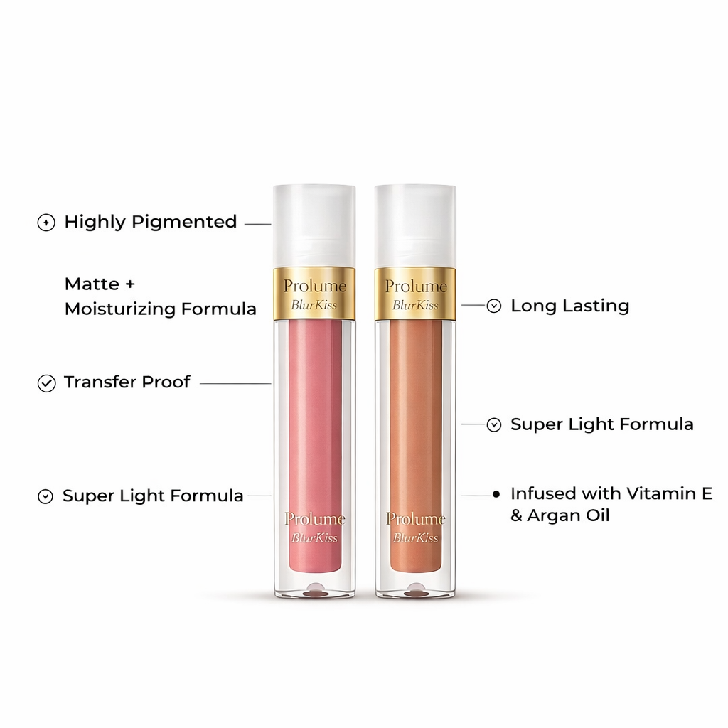 BlurKiss Soft-Blur Lipstick Duo  (Bare Rose & Soft Mocha)- Pack of 2