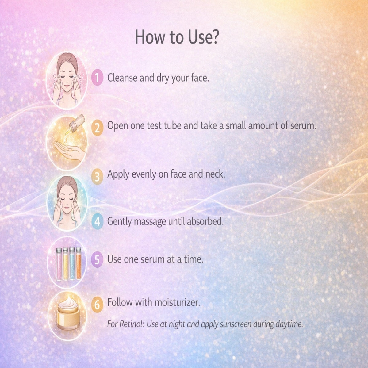 TargetedSerums Test Tube Pack of 4-Collagen, Retinol, Hyaluronic Acid & Vitamin C