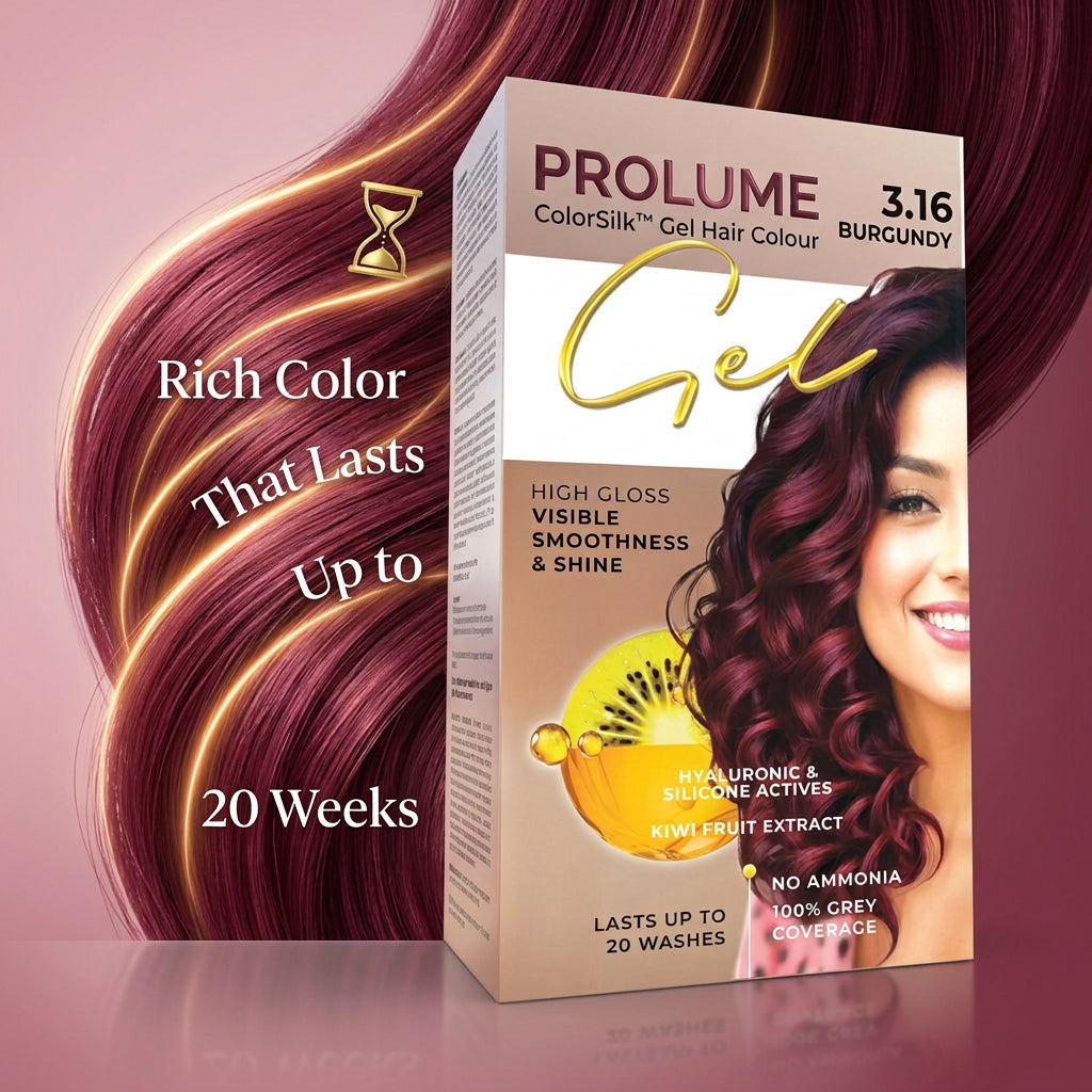 ColorSilk Gel Hair Colour – Burgundy (Pack)  Rich Burgundy Shade | Ammonia-Free Gel Formula | Long-Lasting Shine