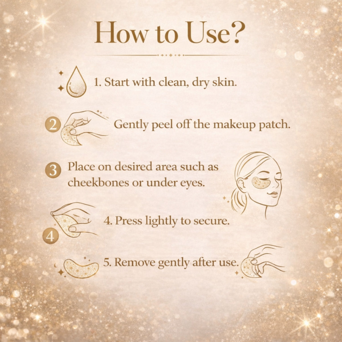 Gold Speckles Makeup Patches
