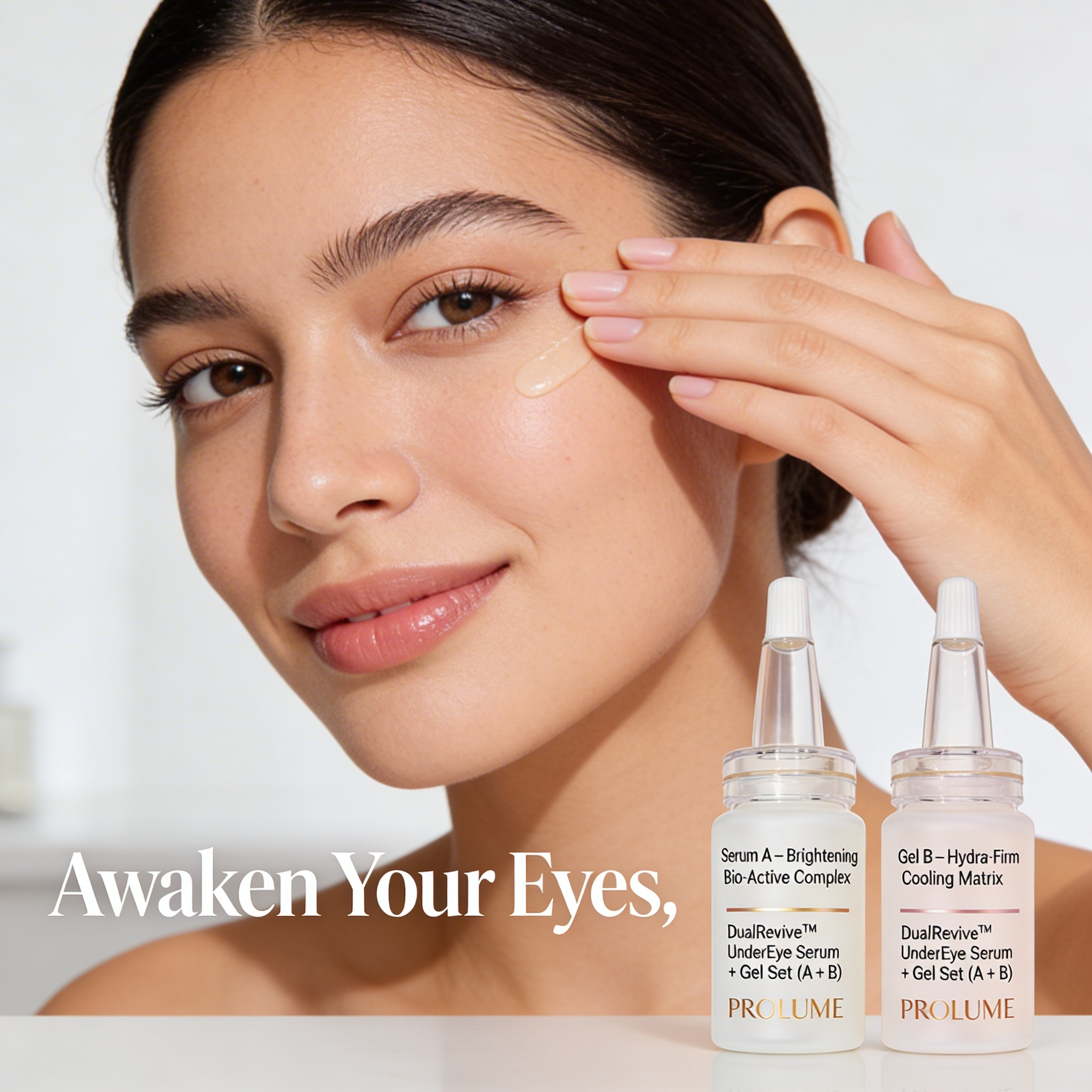 DualRevive UnderEye Serum + Gel Set (A + B) Set of 2 | Precision Injection-Type Bottles