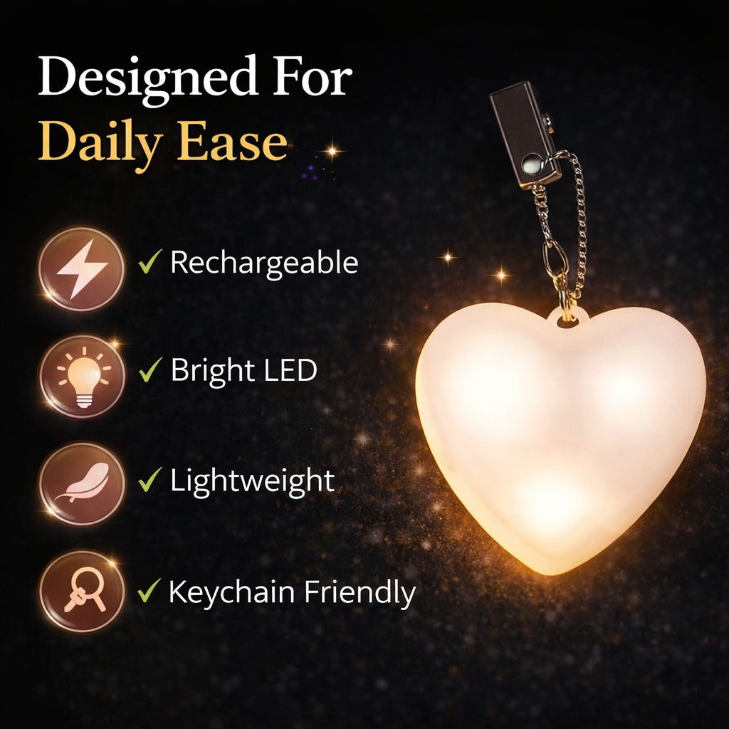 HeartGlow Bag Light Rechargeable Keychain Lamp