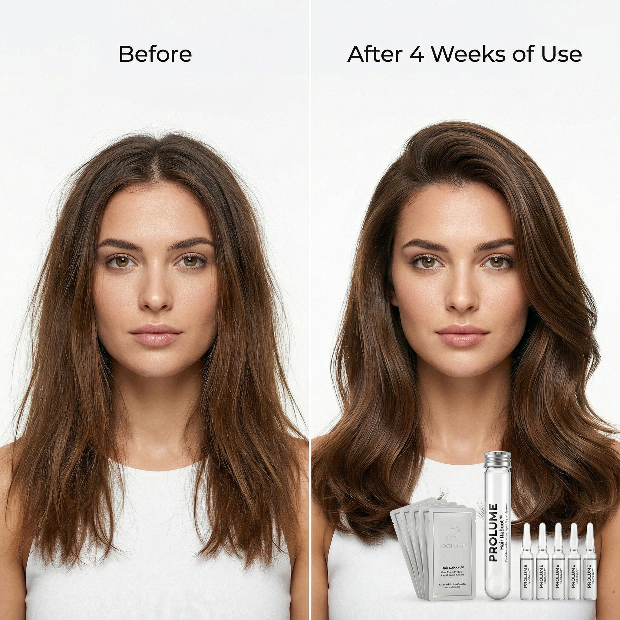 Hair Reboot Test Tube Therapy  Dual Phase Protein + Liquid Repair System  Lab Test Tube Packaging | 1 Tube + 5 Powder Sachets + 5 Liquid Ampoules