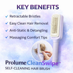 CleanSwipe Self-Cleaning Hair Brush