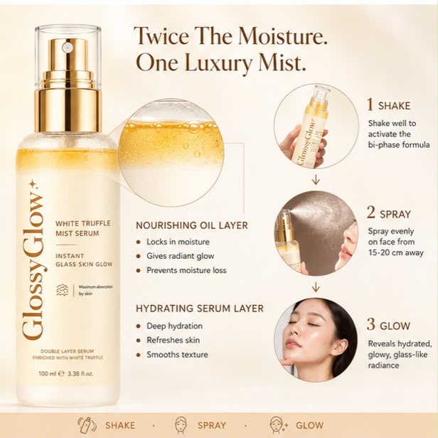 GlossyGlow White Truffle Mist Serum